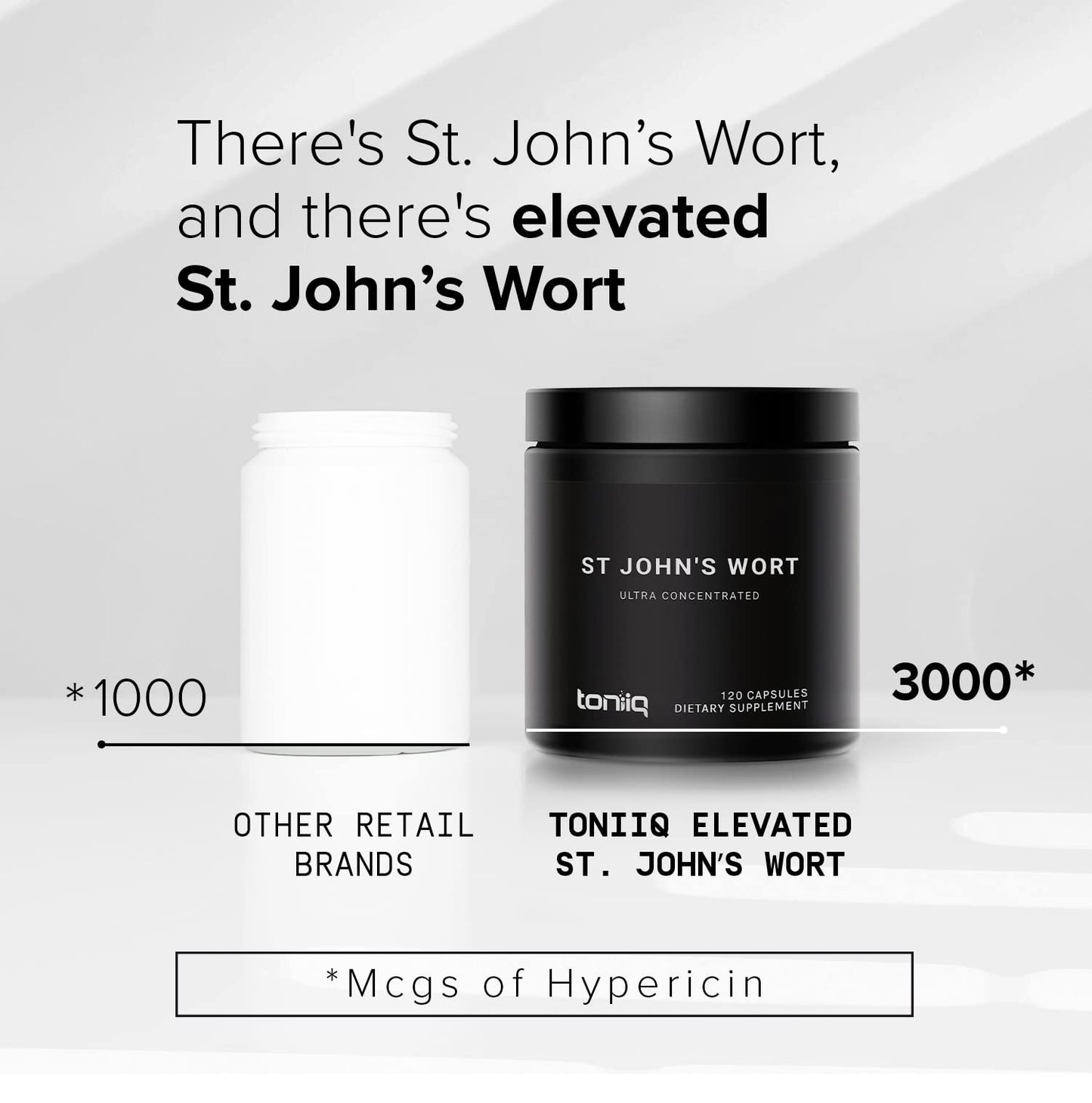 1,000mg Ultra High Strength St. John's Wort Capsules (Non-GMO) - 7X Concentrated Toniiq