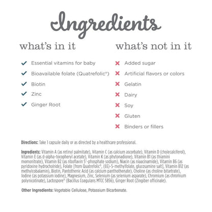 Mommy's Bliss Prenatal Multivitamin + Probiotic for Women w/ Folic Acid, Supports Baby Mommy's Bliss