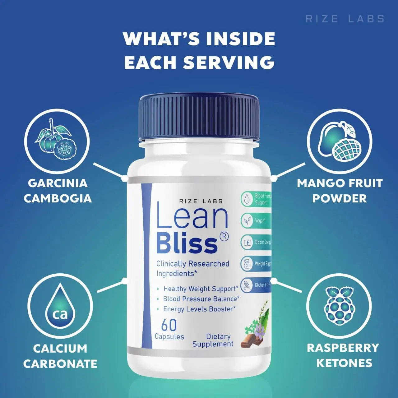 (3 Pack) Lean Bliss Weight Loss Pills, Lean Bliss Fat Burning Formula, LeanBliss Advanced rize labs