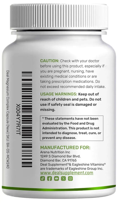12‑in‑1 Magnesium Complex for Women 1,000 mg, 240 Vegetarian Capsules | Magnesium Glycinate, Citrate, Malate, Taurate, Orotate, Oxide & More | Chelated & Purified for Better Absorption DEAL SUPPLEMENT buy supplements Au