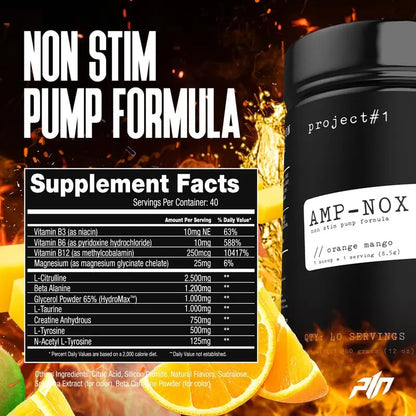 Project #1 AMP-NOX: Pre & Post Workout Powder to Boost Focus & Pump | Energizing Project #1
