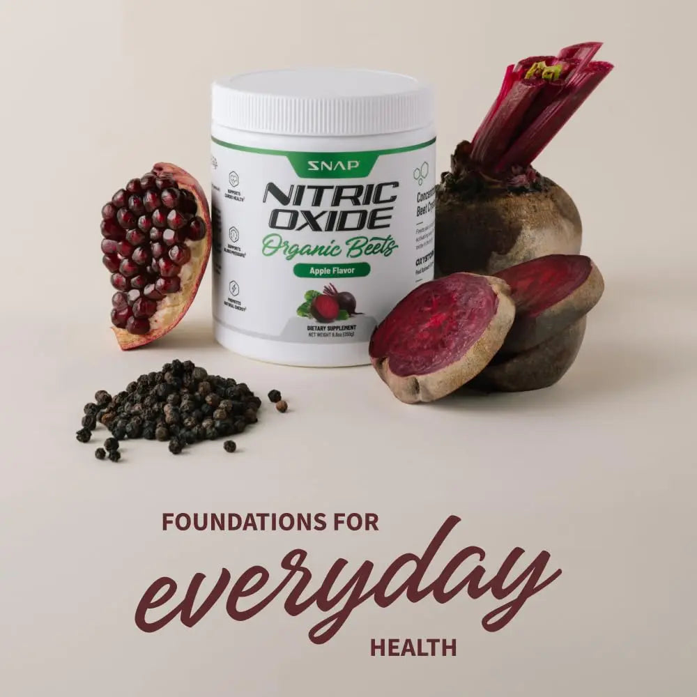 Snap Supplements USDA Organic Beet Root Powder, 3-in-1 Nitric Oxide Supplement Snap Supplements