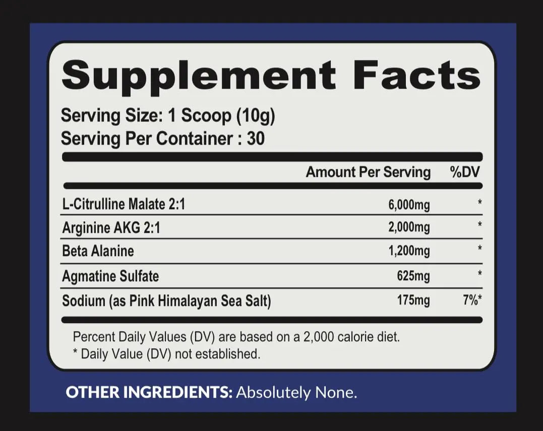 Atlas Nutraceuticals-Nitric Oxide Pump Powder-Non Stimulant Pre Workout 30 Servings Atlas Nutraceuticals