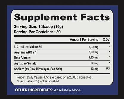 Atlas Nutraceuticals-Nitric Oxide Pump Powder-Non Stimulant Pre Workout 30 Servings Atlas Nutraceuticals