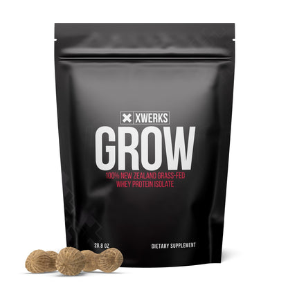 Xwerks Grow 100% New Zealand Grass-Fed Whey Protein - 25g of Pure Isolate Protein Xwerks