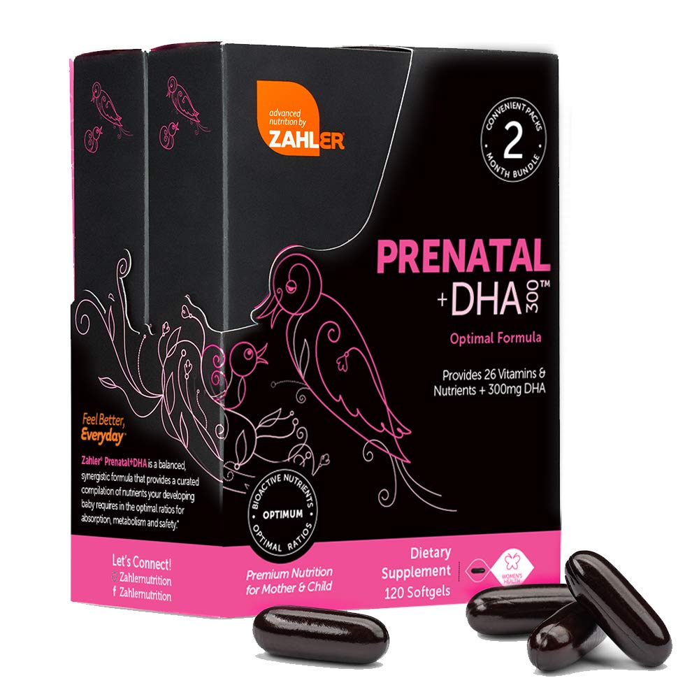 Zahler Prenatal Vitamin with DHA & Folate - DHA Supplements & Prenatal Multivitamin Zahler