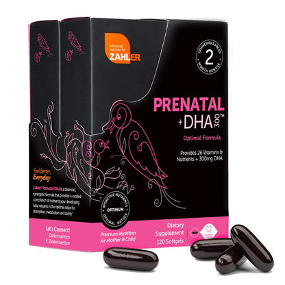 Zahler Prenatal Vitamin with DHA & Folate - DHA Supplements & Prenatal Multivitamin Zahler