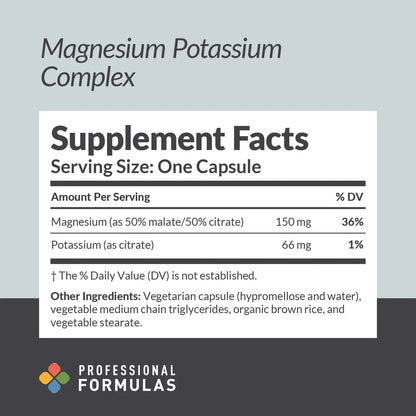 Professional Formulas Magnesium Potassium Complex – Highly Absorbable Magnesium (Malate & Citrate) and Potassium Citrate – Supports Healthy Muscle, Nerve, Heart, and Electrolyte Balance – 90 Capsules PROFESSIONAL COMPLEMENTARY HEALTH FORMULAS buy supplements Au