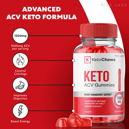 (2 Pack) Keto Chews Gummies - Keto Chews ACV Gummies for Weight Loss 525 MG rize labs
