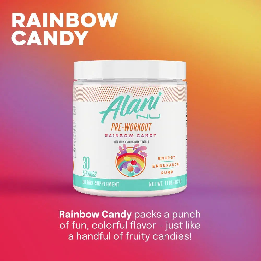 Alani Nu Rainbow Candy Pre Workout and BCAA Hawaiian Shaved Ice Post Workout Powder Alani Nu