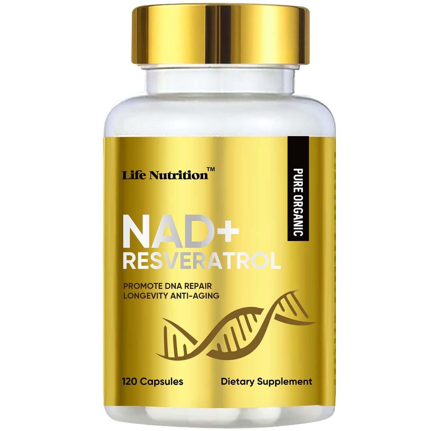 Life Nutrition NAD+ Supplement 1000 mg - 120 Capsules True NAD+ & Resveratrol, NMN Alternative Supports Anti-Aging, Cellular Energy & Repair, Metabolism & Brain Boost for Men & Women Life NutritionBuy Supplements Australia