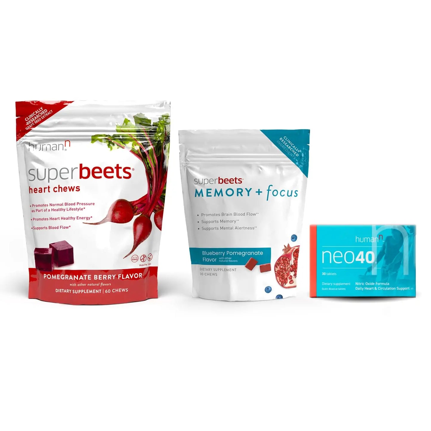 humanN SuperBeets SuperBeets Heart Chews & Memory + Focus Chews & Neo40 Daily humanN