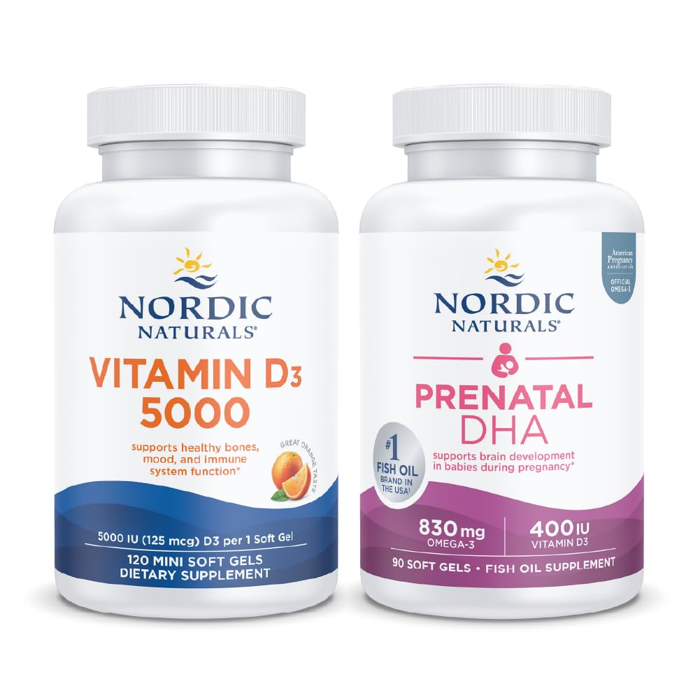 Nordic Naturals Prenatal and Bone Density Starter Pack - Prenatal DHA Vitamin D3 1000, Orange Nordic Naturals