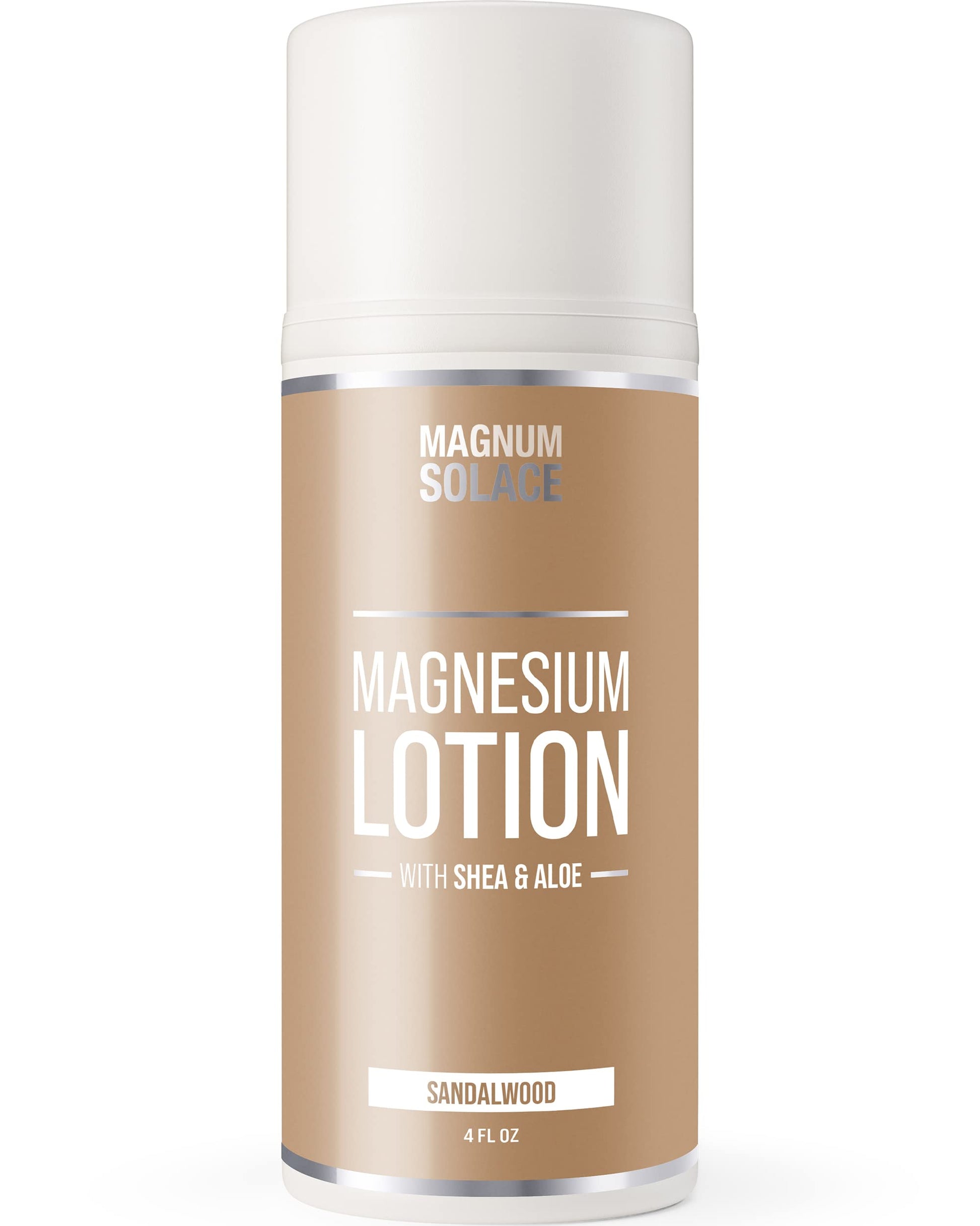 Magnum Solace Magnesium Lotion – Super Concentrated – Made with Aloe and Shea – For Leg Cramps, Sore Muscles & Joints, Rejuvenation – Safe for Kids, Made in the USA (Sandalwood) Magnum SolaceBuy Supplements Australia
