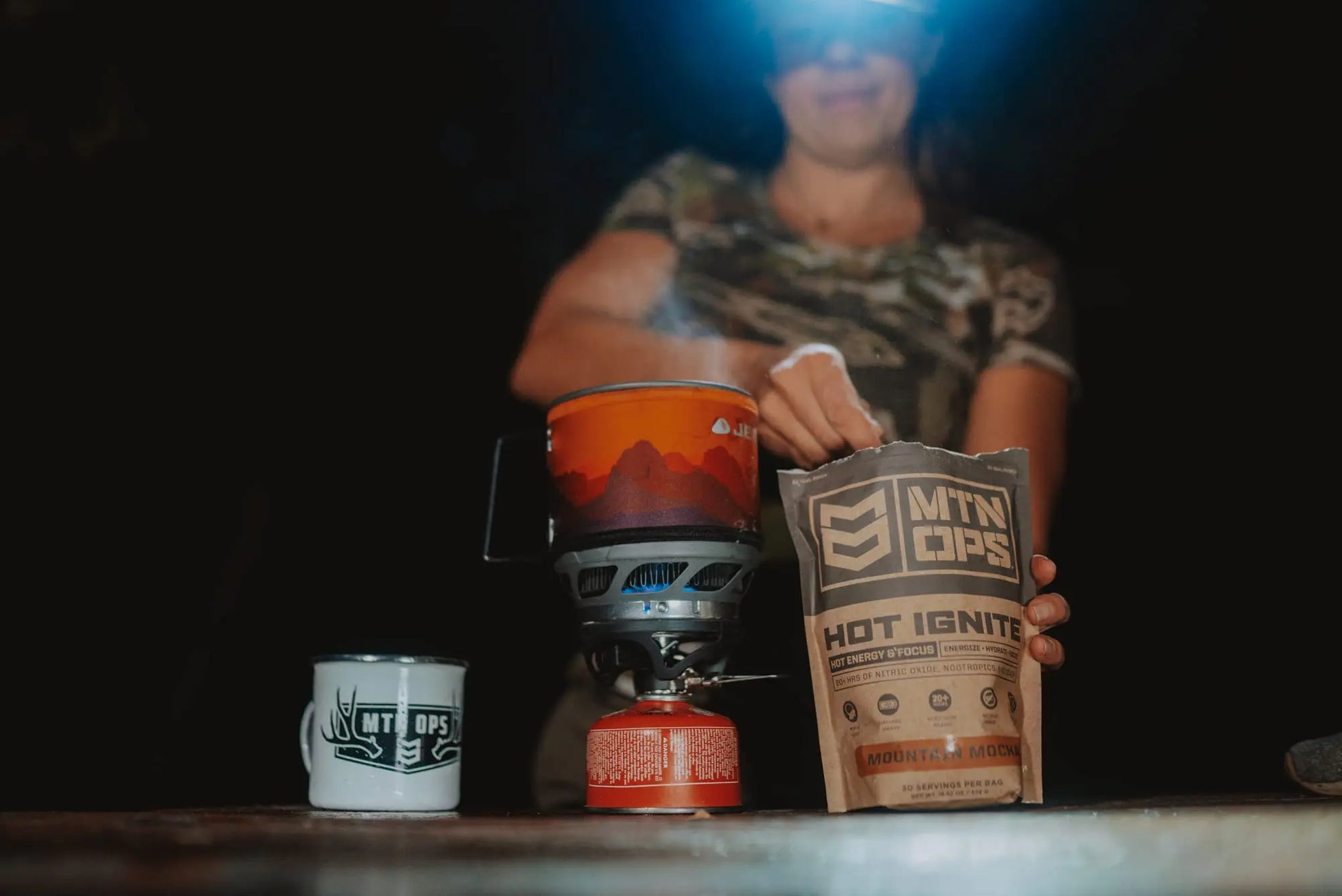 MTN OPS Hot Ignite Supercharged Energy Drink Mix Focus Enhancer, Hazelnut Cocoa MTN OPS