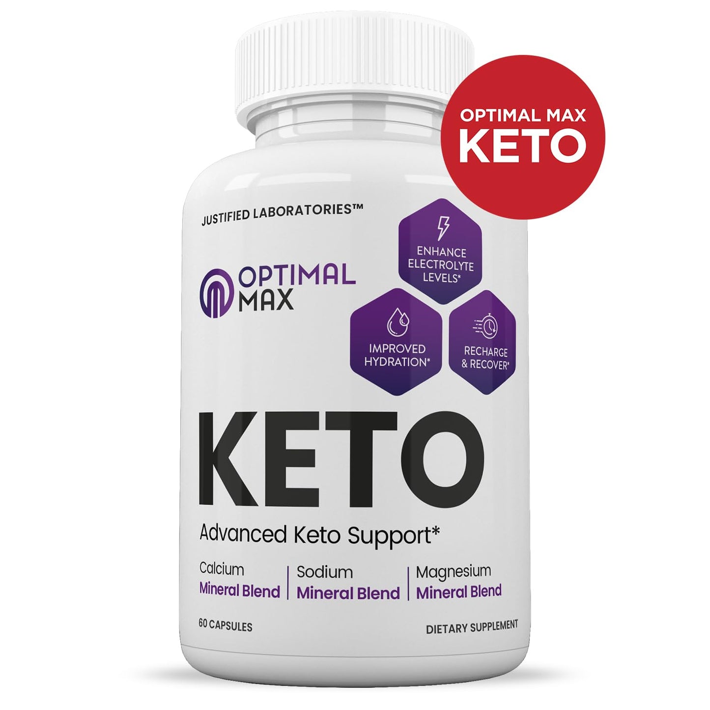 (2 Pack) Optimal Max Keto Pills 1275MG New & Improved Formula Contains Apple Cider Justified Laboratories