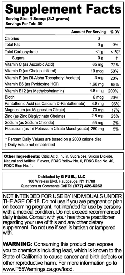 G Fuel Naruto Sage Mode Electrolytes Powder, Water Mix for Hydration, Energy and Focus G fuel