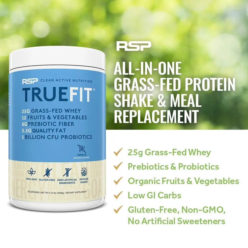 RSP NUTRITION TrueFit Protein Powder (Vanilla 2 LB) with AminoLean Pre Workout Energy RSP NUTRITION