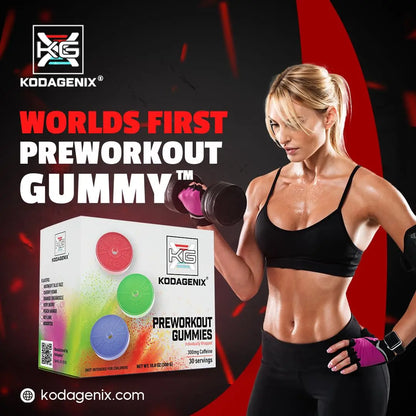 Kodagenix Pre Workout Gummies for Men and Women with Caffeine, L-Citrulline and Beta Kodagenix