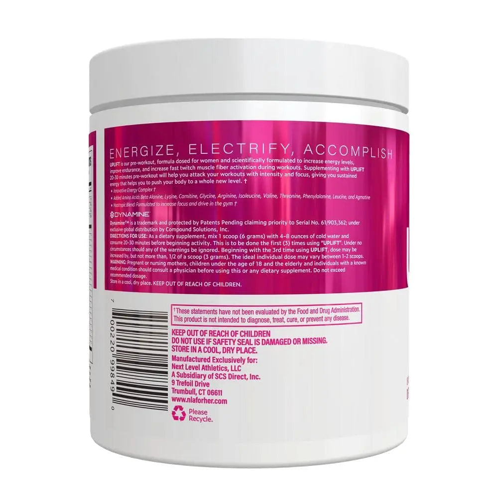 Uplift Pre-Workout for Women (30 Servings) -Raspberry Lemonade-Provides Clean NLA for Her