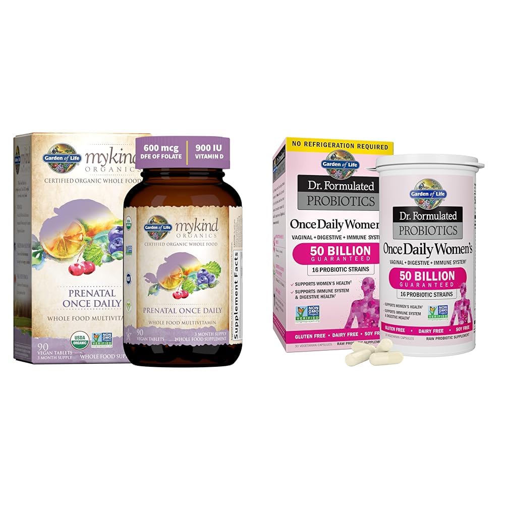 Garden of Life Organics Prenatal Vitamin: Folate for Energy & Healthy Fetal Development &, Dr. Formulated Garden of Life