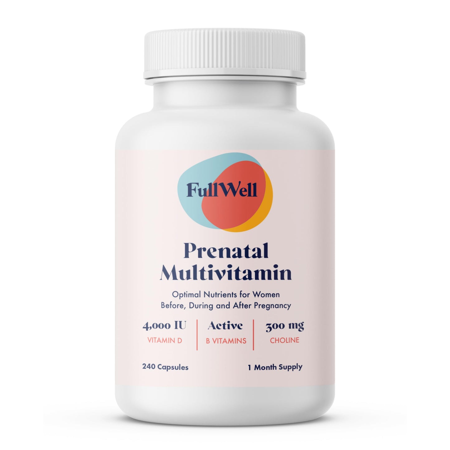 FullWell Prenatal Vitamins | Choline, folate, Vitamin D for fetal Growth, Brain Development FullWell