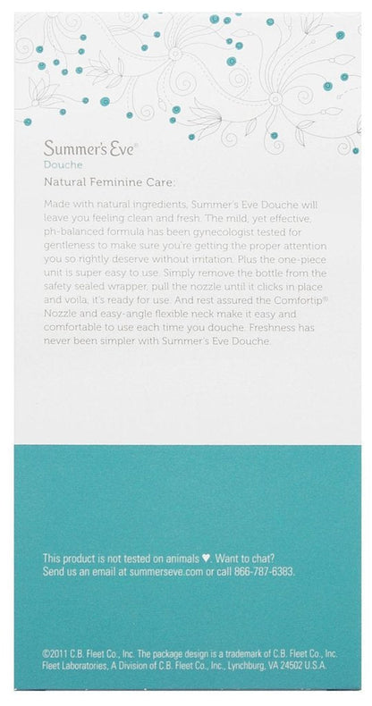 (Pack of 4 Bottles) Summer's Eve Fresh Scent Douche Vinegar & Water, Feminine Wash, 4.5oz Bottles Summer's Eve