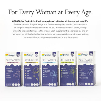 SOLARAY Perimenopause her Life Stages - Perimenopause Supplements Women - Hot Flashes, Menopause Support - Saffron and Chasteberry - Made Without Hormones - 60-Day Guarantee - 30 Servings, 60 VegCaps SOLARAYBuy Supplements Australia