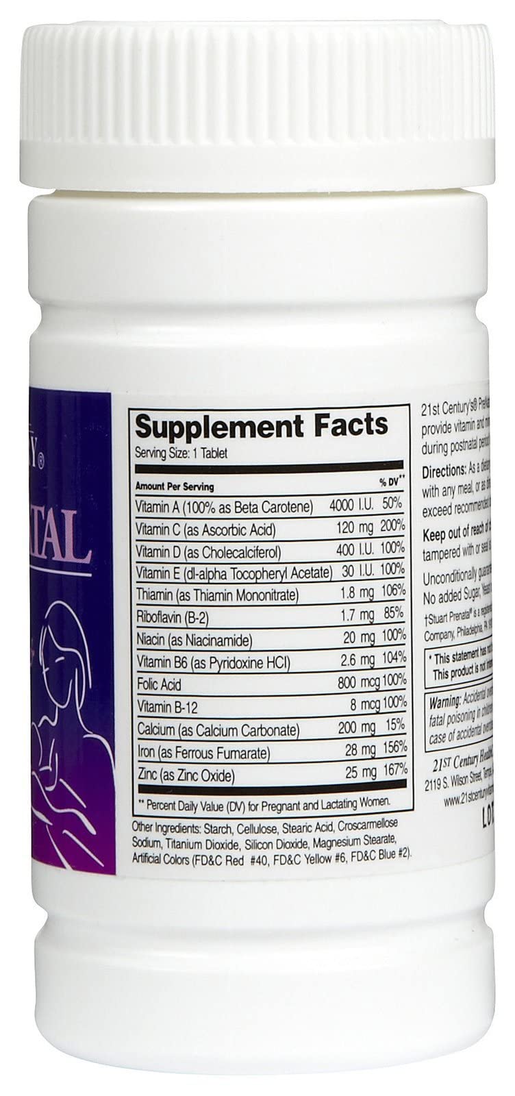 21st Century Vitamins PreNatal Multivitamin Tabs, 60 ct 21st Century