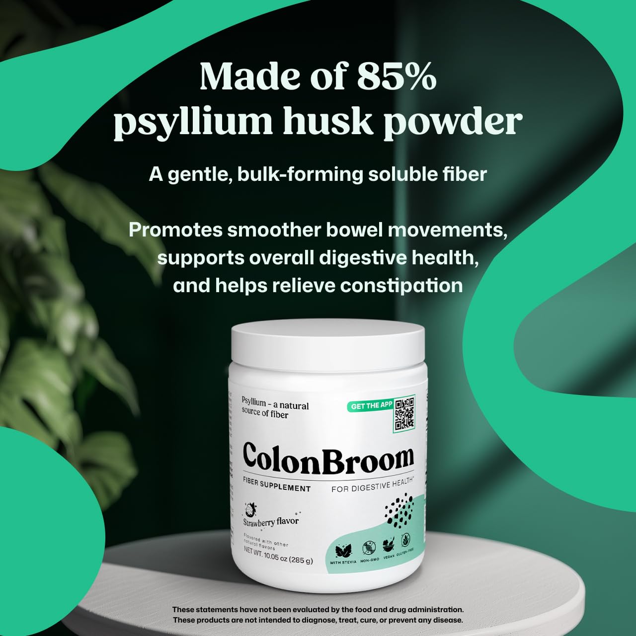 ColonBroom Psyllium Husk Powder - Colon Cleanse for Bloating Relief & Gut Health - Fiber Powder Drink - Easy to Mix - Vegan, Gluten Free, Non-GMO - Strawberry (100 Servings) ColonBroomBuy Supplements Australia