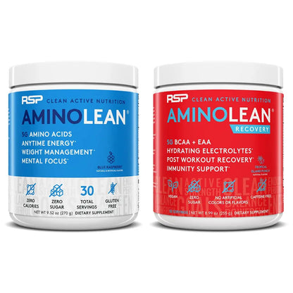 RSP NUTRITION AminoLean Pre Workout Energy (Blue Raspberry 30 Servings) RSP NUTRITION