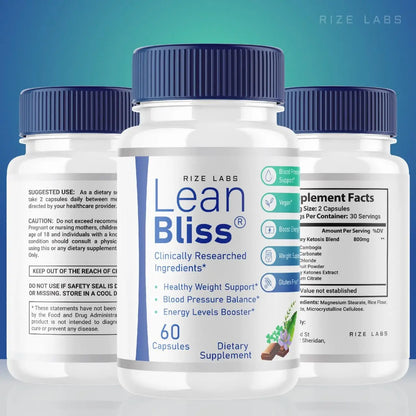 (2 Pack) Lean Bliss Weight Loss Pills, Lean Bliss Fat Burning Formula, LeanBliss Advanced rize labs