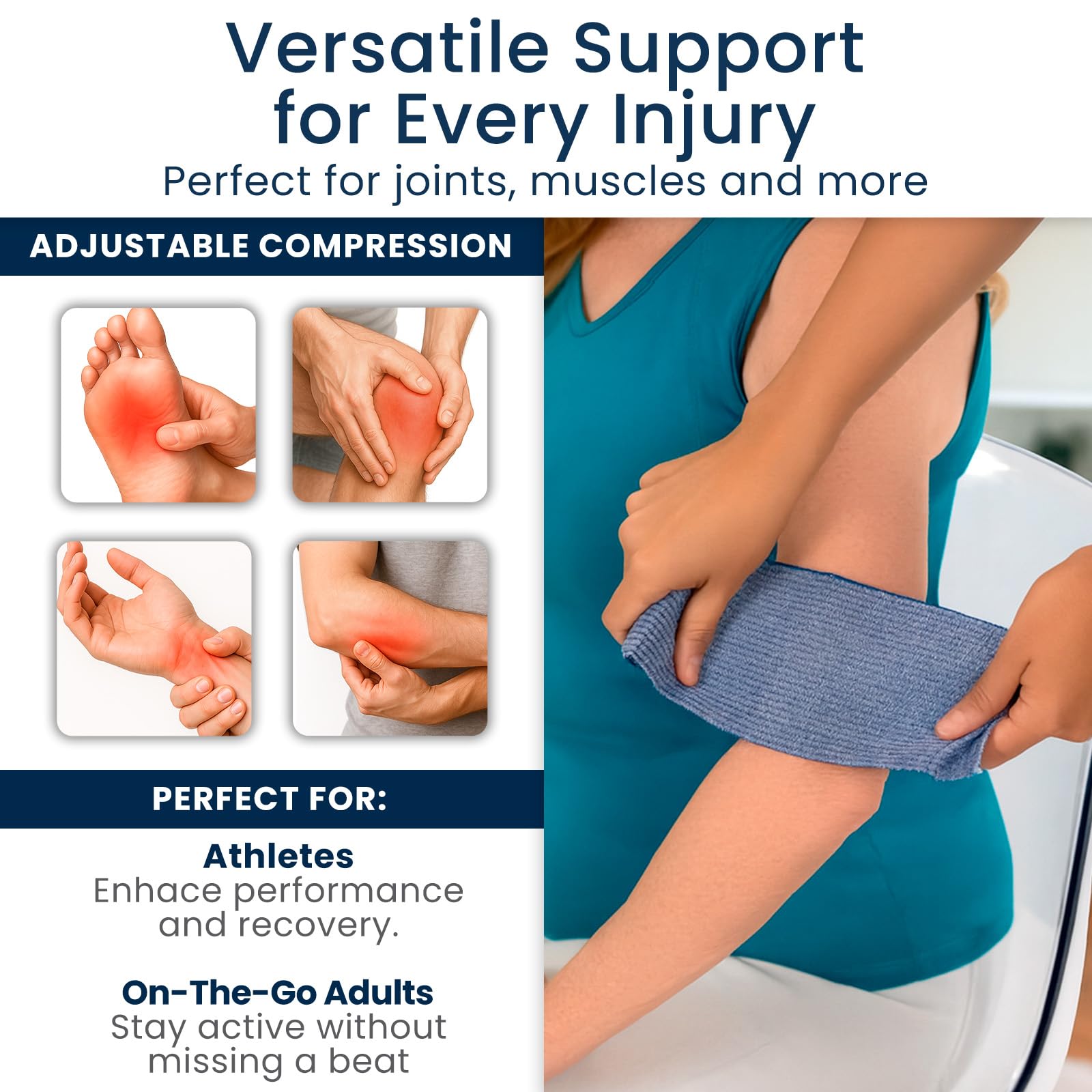 Dr Pat's Ice Tape (4 Pack) - Cooling Bandage Wrap Athletic Tape - Compression Instant Cold Compress Wrap with Menthol - Elastic, Athletic for Sore Muscles, Pain Relief Now, Swelling, Recovery, Sports Dr. Pat's buy supplements Au