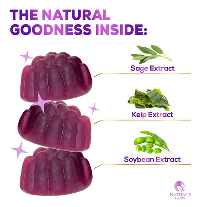 Menopause Support Supplement for Women - Multi Benefit Menopause Relief Vitamin Gummy Nature's Glow