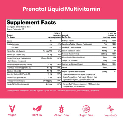 Prenatal & Postnatal Multivitamin for Women | Sugar Free Liquid Prenatal Vitamins for Women Mother's Promise