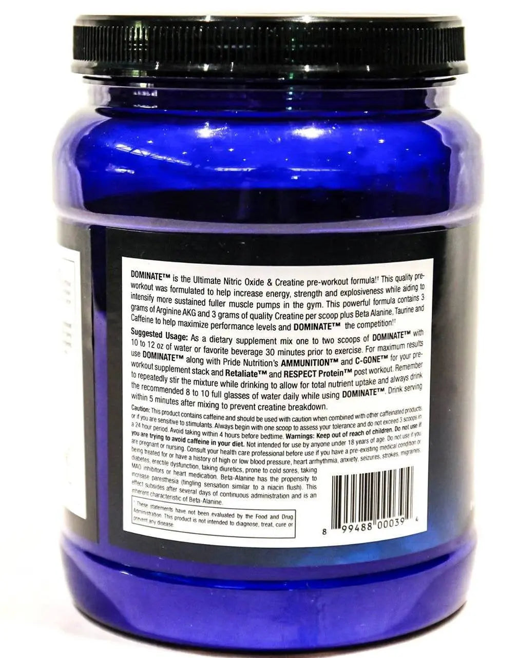 #1 Pre Workout - Dominate X 500g - Best Nitric Oxide & Creatine Pre-Workout Formula Pride Nutrition