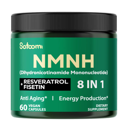 Satoomi 8in1 NMNH - NMN Supplement Alternative - NAD Supplement to Support NAD Levels Added Fisetin, Resveratrol, Quercetin, Turmeric, Berberine, Vitamin D3 & C - 60 Count for 30 Days SatoomiBuy Supplements Australia