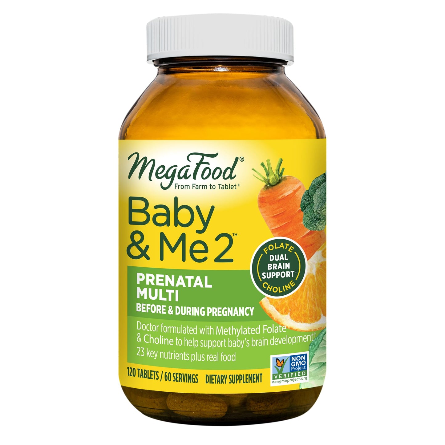 MegaFood Baby & Me 2 Prenatal Vitamin and Minerals - Vitamins for Women - with Folate MegaFood