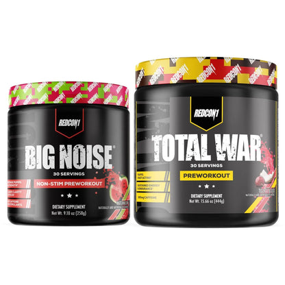 REDCON1 Total War Preworkout (Tiger's Blood) & Big Noise Non-Stim Preworkout Powder REDCON1