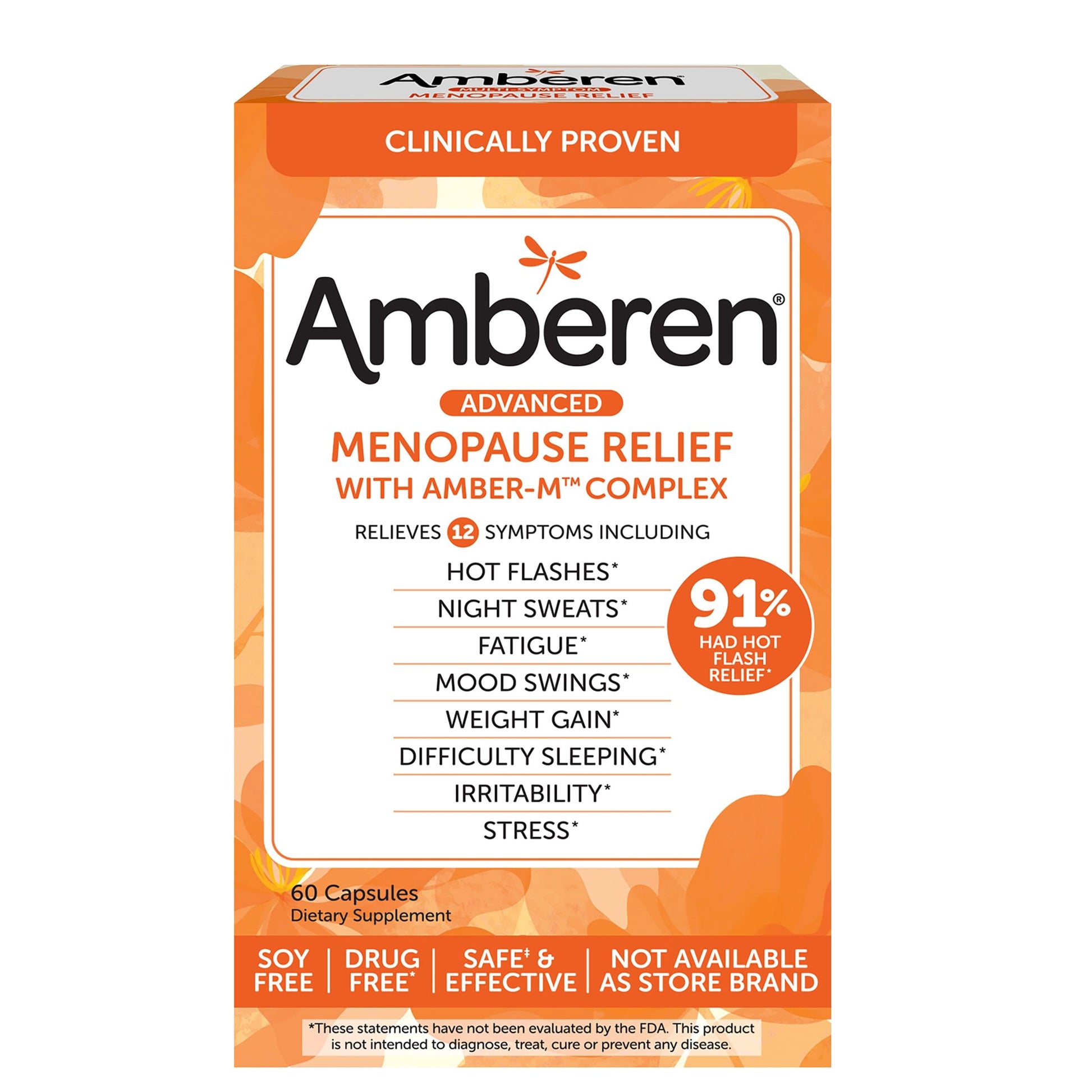 Amberen: Safe Multi-Symptom Menopause Relief. Clinically Shown to Relieve 12 Menopause Symptoms Amberen