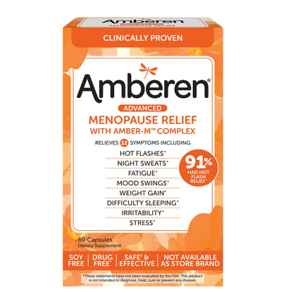 Amberen: Safe Multi-Symptom Menopause Relief. Clinically Shown to Relieve 12 Menopause Symptoms Amberen