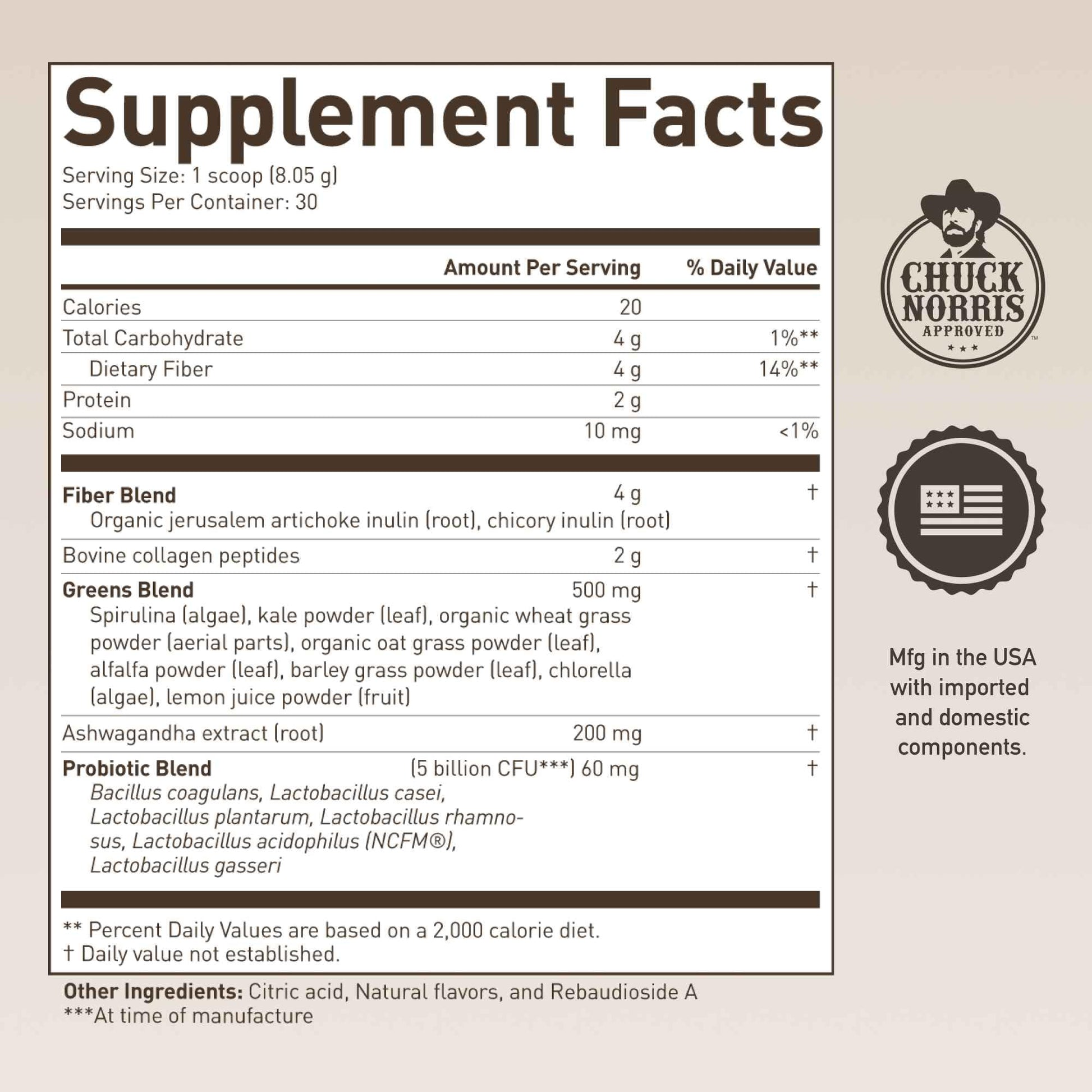 ROUNDHOUSE PROVISION Morning Kick by Chuck Norris - Watermelon Mint Flavor - Greens Superfood Powder with Probiotics, Collagen Peptides & Ashwagandha to Help Support Gut & Joint Health, 3 Pack ROUNDHOUSE PROVISIONBuy Supplements Australia