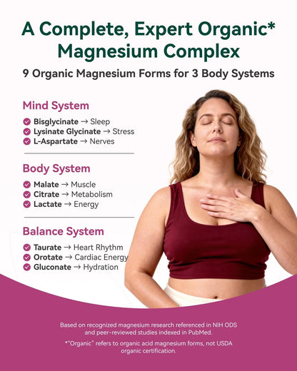 9-in-1 Magnesium Complex, 300mg Magnesium from 9 Organic Forms, Glycinate, Citrate, Malate, High Absorption for Sleep & Relaxation, Energy & Muscle Support, 90 Capsules Inner Brightness buy supplements Au