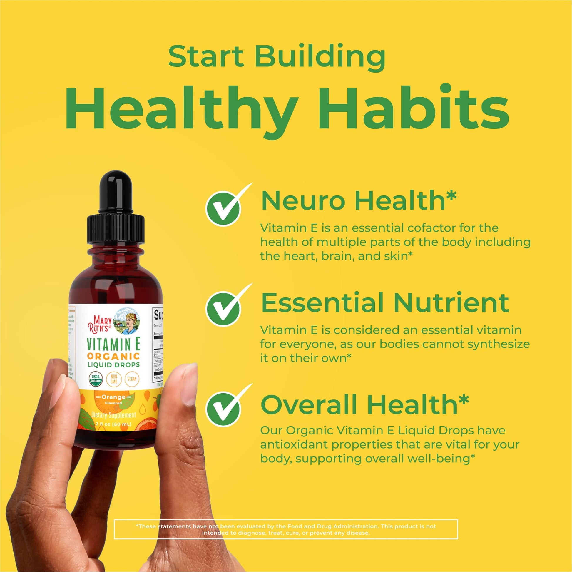 MaryRuth Organics USDA Vitamin E Liquid Drops 2 Month Supply | Bone and Joint Health | Cognitive Health for Adults and Kids | Sugar Free, Vegan, Non-GMO, Gluten Free | 2 Ounces MARYRUTH'SBuy Supplements Australia