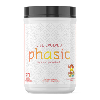 Live Evolved Phasic - High Stim Pre Workout for Men & Women - Energy | Pump | Nootropics Live Evolved