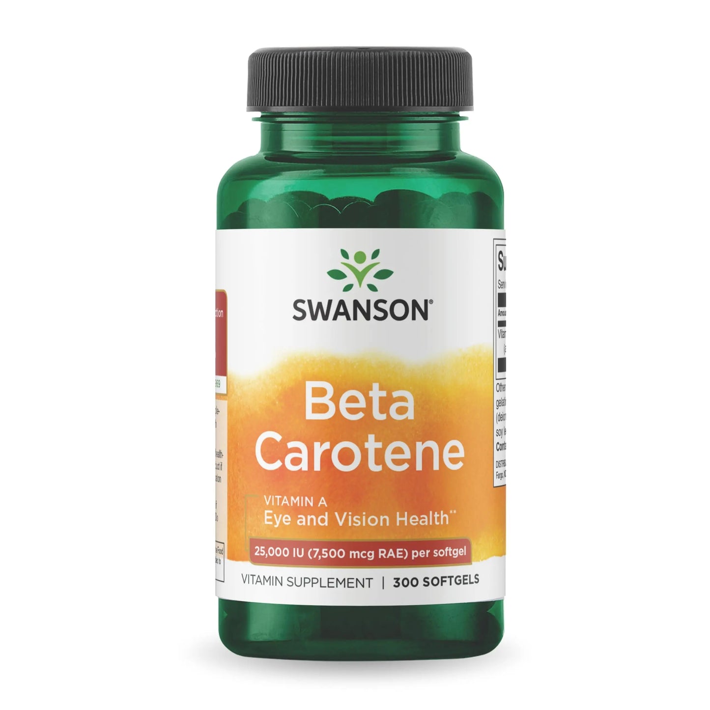 Swanson Beta Carotene supplement bottle on a white background