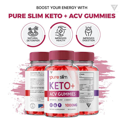 (5 Pack) Pure Slim Keto ACV Gummies, Pure Slim Keto ACV Gummies Advanced Weight Loss Fyvus