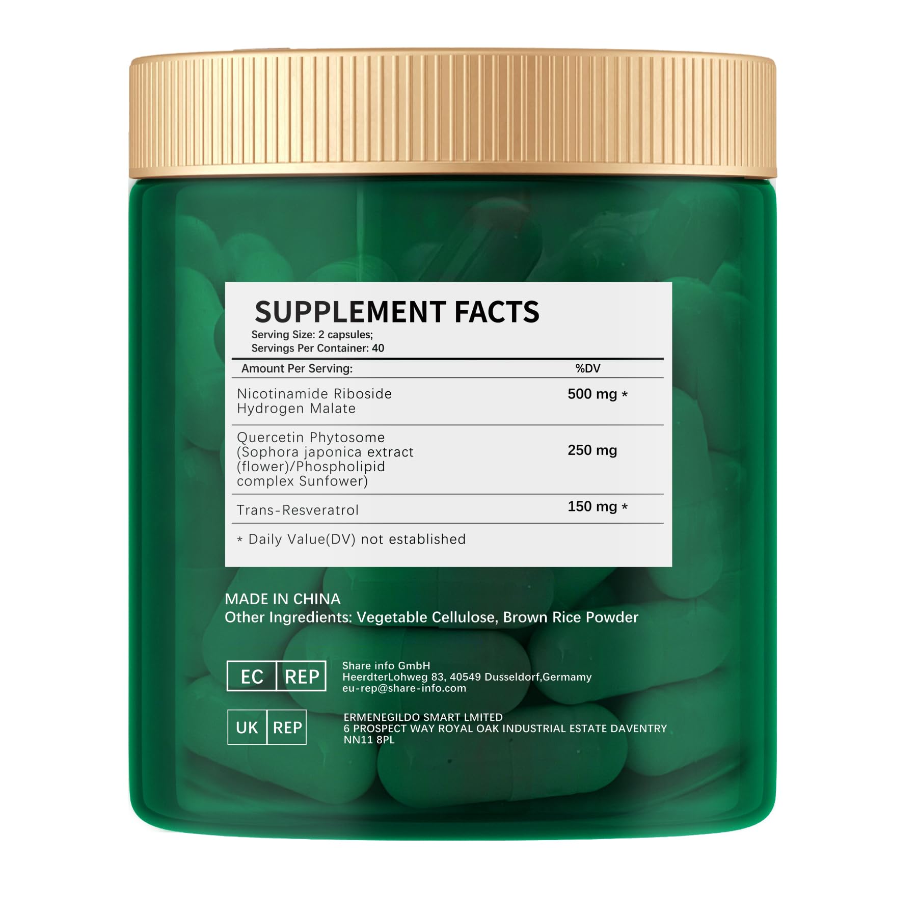 ESUNM Liposomal NAD+ Supplement with Resveratrol, NMN Supplement NAD Resveratrol Support Cellular Health, Stamina & Healthy Aging,Third-Party Tested，80 Capsules ESUNMBuy Supplements Australia