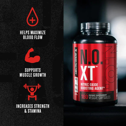 Jacked Factory Muscle Builder Supplement Stack - Build-XT Muscle Builder & N.O. XT Nitric Jacked Factory