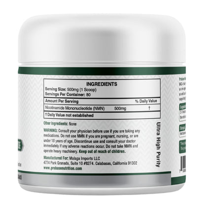 Probase Nutrition Longevity Pure NMN Powder 40 Grams - Ultra-Pure, Fully Stabilized, Pharmaceutical Grade NMN to Boost NAD+, Nicotinamide Mononucleotide Powder Supplement Probase NutritionBuy Supplements Australia